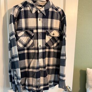 Field & Stream Navy and White Checkered Shirt